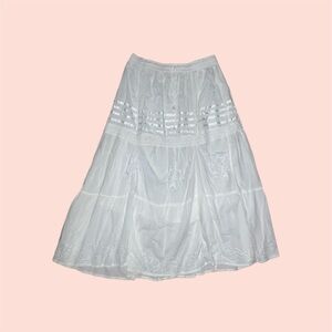 White Cotton Maxi Skirt